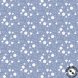 Lewis and Irene Fabrics Evenfall Moonflower Dark Periwinkle