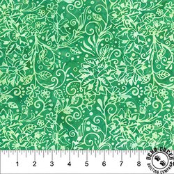 Northcott Banyan Batiks Dandelion Wishes Stylized Floral Green