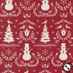 Moda Winter Friends Winter Damask Berry Red Moda Winter Friends Winter Damask Berry Red