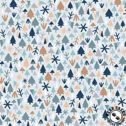 P&B Textiles Polar Pals Tiny Trees Light Blue