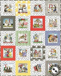 Hungry Animal Alphabet - Checkerboard Free Quilt Pattern