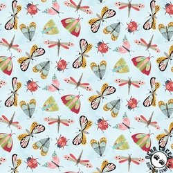 Blank Quilting Nature's Symphony Butterflies, Dragonflies, and Ladybugs Light Blue Blank Quilting Nature's Symphony Butterflies, Dragonflies, and Ladybugs Light Blue