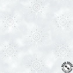 Hoffman Fabrics Midnight Perch Snowflakes December/Silver