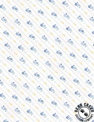 Wilmington Prints Morning Blooms Diagonal Stripe Cream