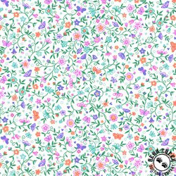 Andover Fabrics Fairy Dust Flower Trail White