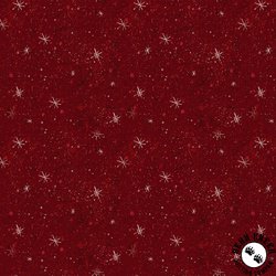 Clothworks Gingerbread Christmas Stars Dark Red