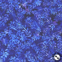 Anthology Fabrics Wildberry Batik Tiger Floral Blueberry