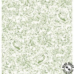 P&B Textiles Forest Fauna 108 Inch Wide Backing Fabric Green P&B Textiles Forest Fauna 108 Inch Wide Backing Fabric Green