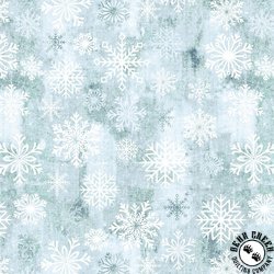 Studio E Fabrics Snowburst 108 Inch Wide Backing Fabric Snowflake Toss Breeze