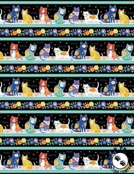 Wilmington Prints Fe-Line Frisky Repeating Stripe Multi