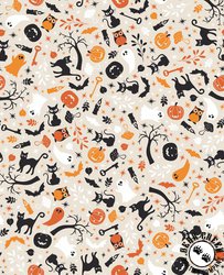 Maywood Studio Kimberbell Pumpkins and Potions Cats and Ghosts Cream