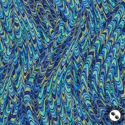 Benartex Metallic Impressions Marble Impressions Peacock Blue Benartex Metallic Impressions Marble Impressions Peacock Blue