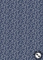 Lewis and Irene Fabrics Forever Blooms Interlaced Blossoms Prussian Blue