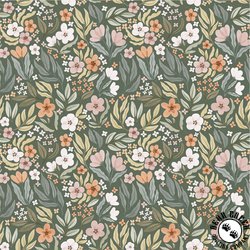 Windham Fabrics Petal and Purr Floral Garden Sage Windham Fabrics Petal and Purr Floral Garden Sage