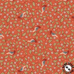 Lewis and Irene Fabrics Isabella Arts and Crafts Birds on Soft Terracotta Lewis and Irene Fabrics Isabella Arts and Crafts Birds on Soft Terracotta