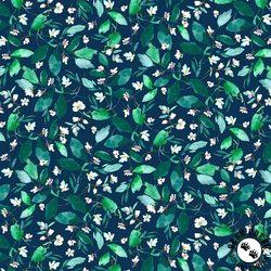 Michael Miller Fabrics Flower Lake Winding Flower Midnight Michael Miller Fabrics Flower Lake Winding Flower Midnight