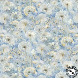 Timeless Treasures Forest Whisper Dandelion Field Sky