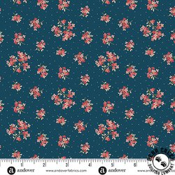 Andover Fabrics Lighthouse Sand Verbena Navy