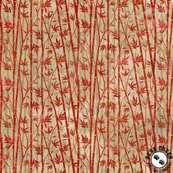 In The Beginning Fabrics Oriental Gardens Bamboo Red