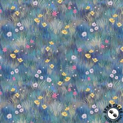 Clothworks Serenity Wildflowers Blue