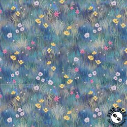 Clothworks Serenity Wildflowers Blue Clothworks Serenity Wildflowers Blue