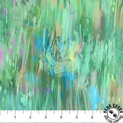 Northcott Lotus Large Brushstrokes Light Green/Multi