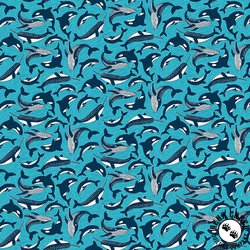 Andover Fabrics Deep Blue Sea Fins and Tails Blue Andover Fabrics Deep Blue Sea Fins and Tails Blue