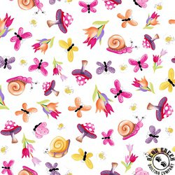 Susybee Sloane the Snail Garden Toss White