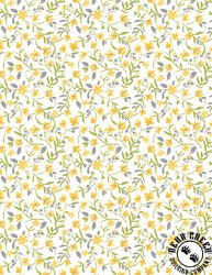 Wilmington Prints Patch of Sunshine Medium Floral White