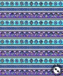QT Fabrics Mosaic Blooms Stained Glass Floral Border Stripe Multi QT Fabrics Mosaic Blooms Stained Glass Floral Border Stripe Multi