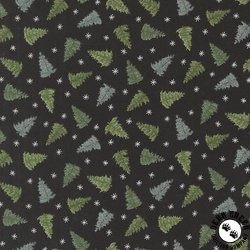 Moda Winter Friends Tossed Trees Charcoal Black Moda Winter Friends Tossed Trees Charcoal Black