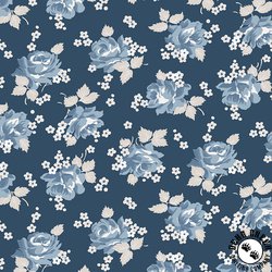 Riley Blake Designs Serenity Blues Roses Navy