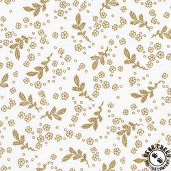 Robert Kaufman Fabrics Georgina Leaves Vintage White