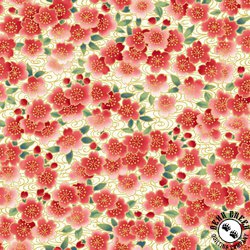 P&B Textiles Tsuru Ditzy Flowers Red