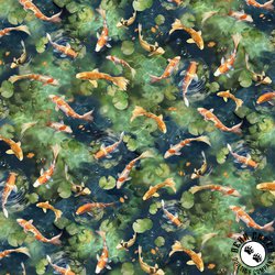 P&B Textiles Koi Pond Allover Multi