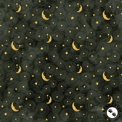 Riley Blake Designs Ghoul Friends Stars and Moons Black