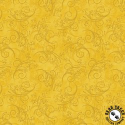 Benartex All About Daisies Dancing Scroll Yellow