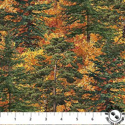 Northcott Autumn Woodland Naturescapes Trees Rust