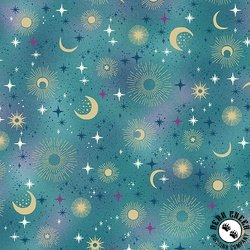 Andover Fabrics Luna Constellation Teal Andover Fabrics Luna Constellation Teal