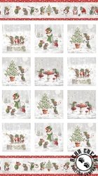 Northcott The Christmas Mouse Flannel Block Panel
