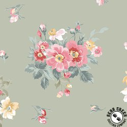 Maywood Studio La Fleur Flannel Bouquets Green Maywood Studio La Fleur Flannel Bouquets Green