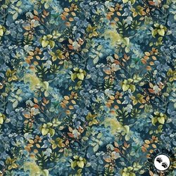 Henry Glass Awakenings Foliage Blue Henry Glass Awakenings Foliage Blue