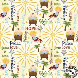 Blank Quilting Away in a Manger Nativity Words Ivory Blank Quilting Away in a Manger Nativity Words Ivory