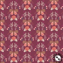 Riley Blake Designs Sweetbriar Moth Damask Wine