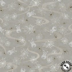 P&B Textiles Hocus Pocus Smoky Spider Web Allover Silver P&B Textiles Hocus Pocus Smoky Spider Web Allover Silver