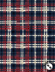 Wilmington Prints Stars of Valor Plaid All Over Navy