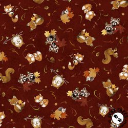 P&B Textiles Fall Friends Tossed Forest Friends Rust