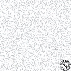 Henry Glass Quilter's Flour VI Butterflies White on White