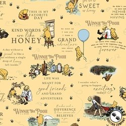 Riley Blake Designs Winnie The Pooh Main Sunshine Riley Blake Designs Winnie The Pooh Main Sunshine