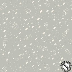 Blank Quilting Science Lab Molecular Formulas Light Gray